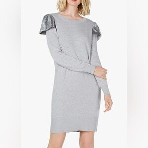 Michael Kors Sweater Dress with sequined shoulders